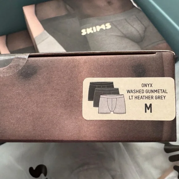 NIB - SKIMS 3" Inseam Men's Boxer Briefs - 3-pack - Size Medium - Heather Multi - Picture 5 of 7